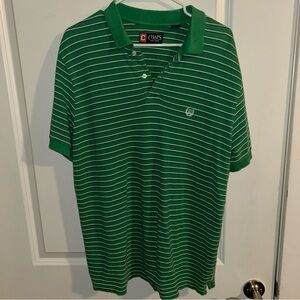 Chaps Green Striped Polo Shirt